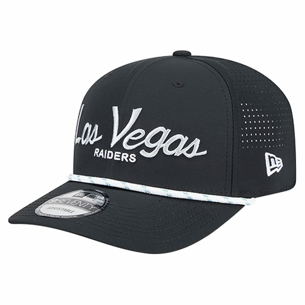 Las Vegas Raiders New Era Script 9SEVENTY Adjustable Hat - Black for sale
