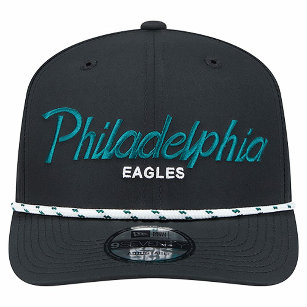 Philadelphia Eagles New Era Script 9SEVENTY Adjustable Hat - Black discount