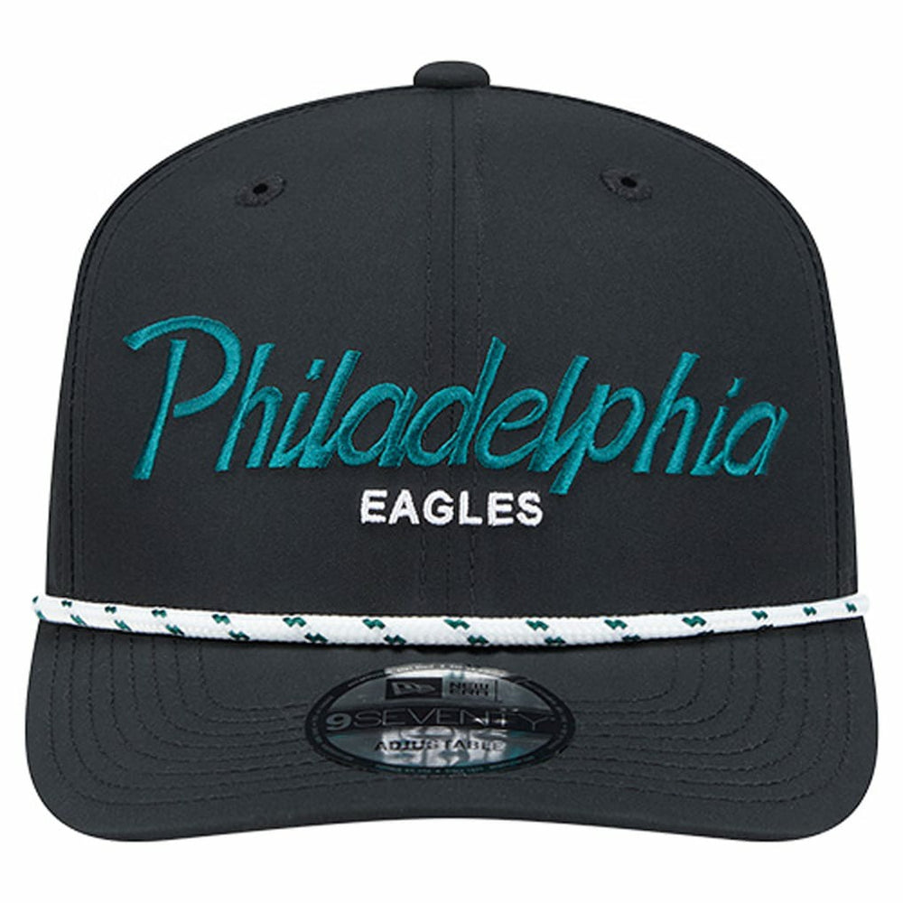 Philadelphia Eagles New Era Script 9SEVENTY Adjustable Hat - Black discount