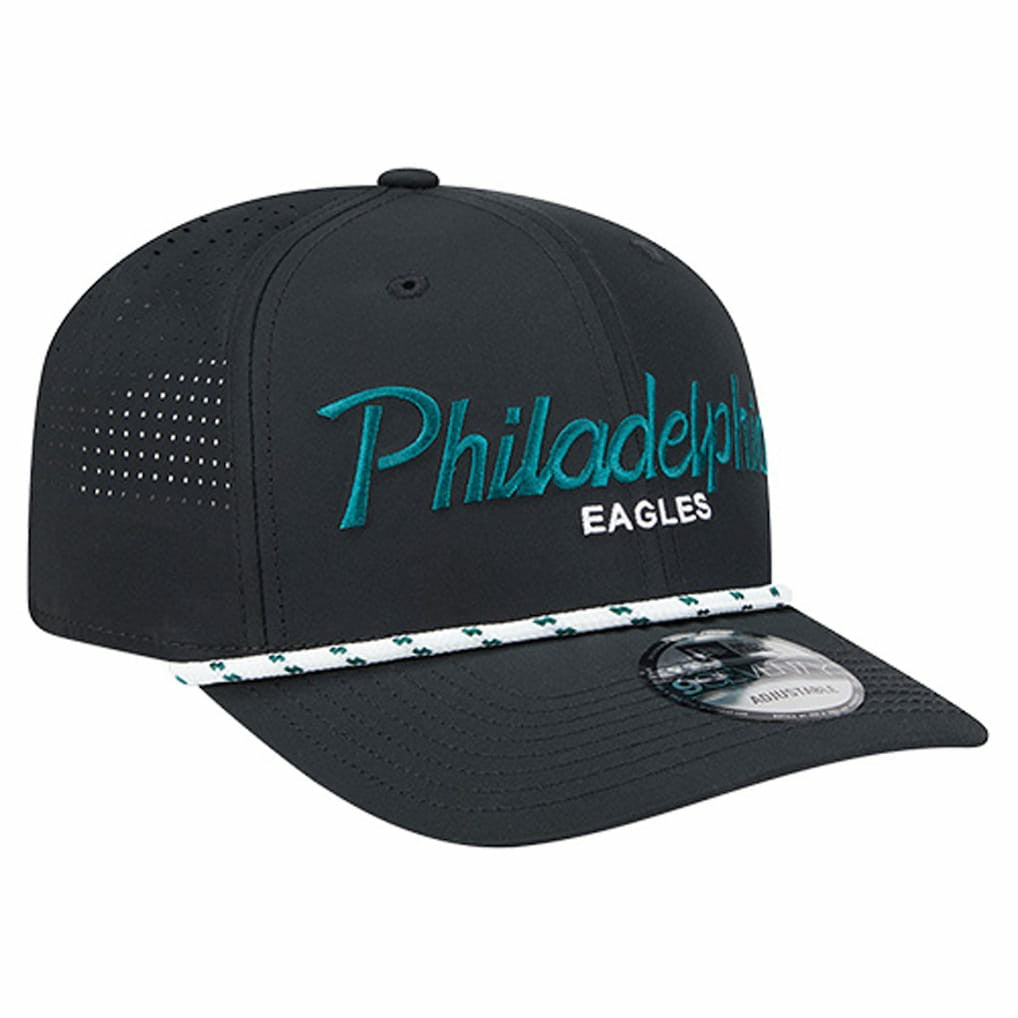 Philadelphia Eagles New Era Script 9SEVENTY Adjustable Hat - Black discount