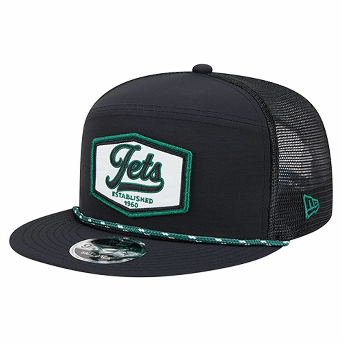 New York Jets New Era Ripstop Patch 9FIFTY Split Panel Snapback Hat - Black for sale