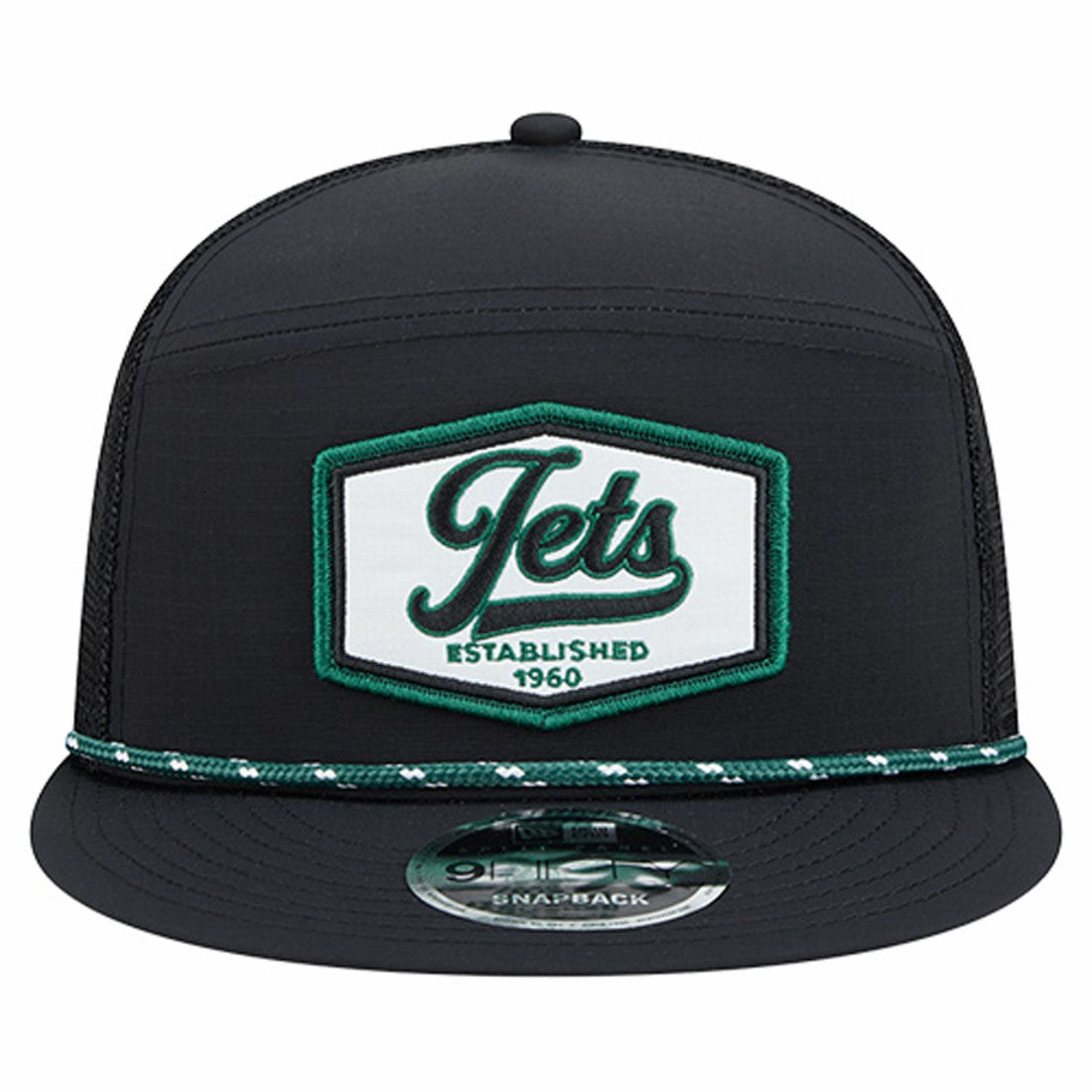 New York Jets New Era Ripstop Patch 9FIFTY Split Panel Snapback Hat - Black for sale
