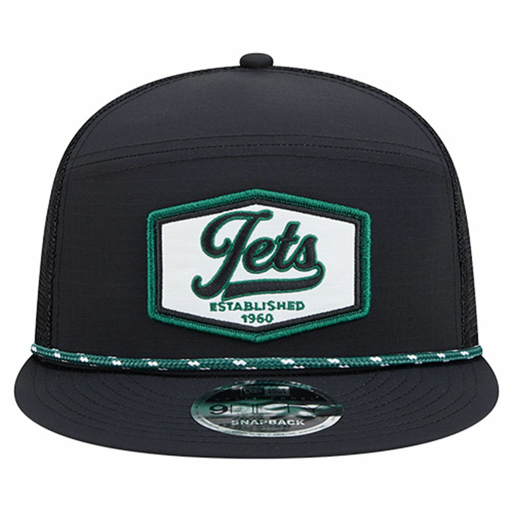 New York Jets New Era Ripstop Patch 9FIFTY Split Panel Snapback Hat - Black for sale