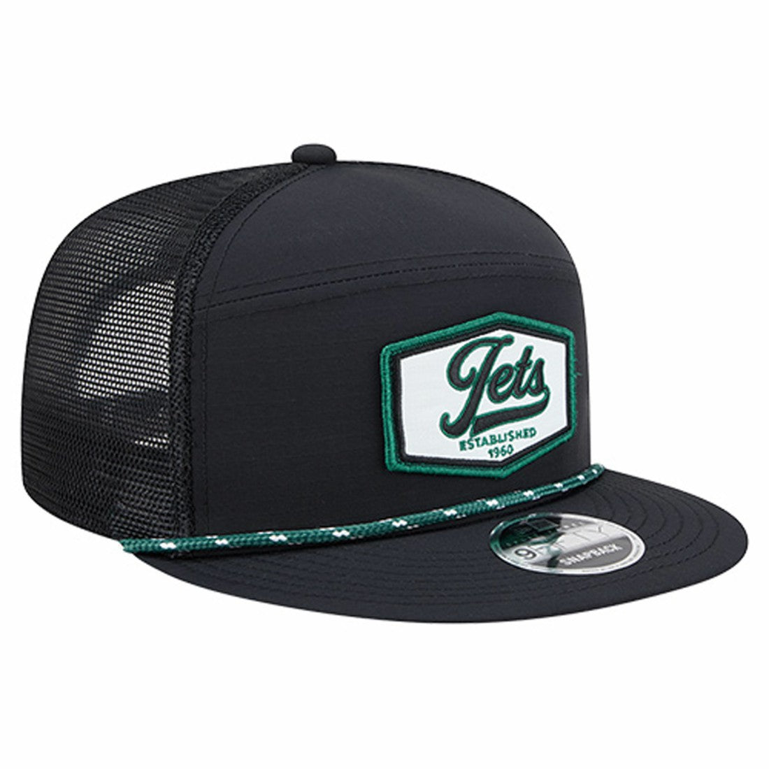 New York Jets New Era Ripstop Patch 9FIFTY Split Panel Snapback Hat - Black for sale