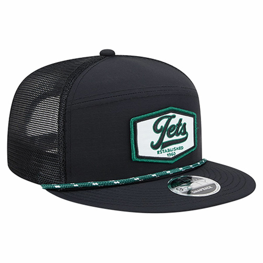 New York Jets New Era Ripstop Patch 9FIFTY Split Panel Snapback Hat - Black for sale