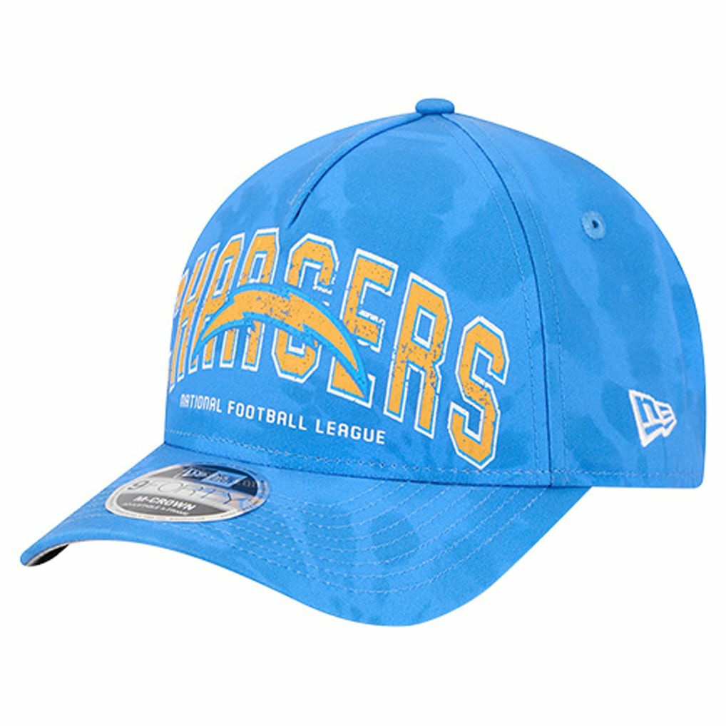 Los Angeles Chargers New Era Tie Dye Fade 9Forty M-Crown A-Frame Adjustable Hat - Powder Blue on sale