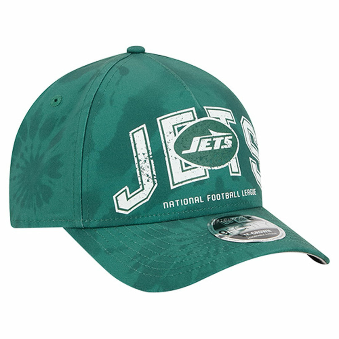New York Jets New Era Tie Dye Fade 9Forty M-Crown A-Frame Adjustable Hat - Green on sale