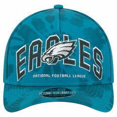 Philadelphia Eagles New Era Tie Dye Fade 9Forty M-Crown A-Frame Adjustable Hat - Midnight Green on sale