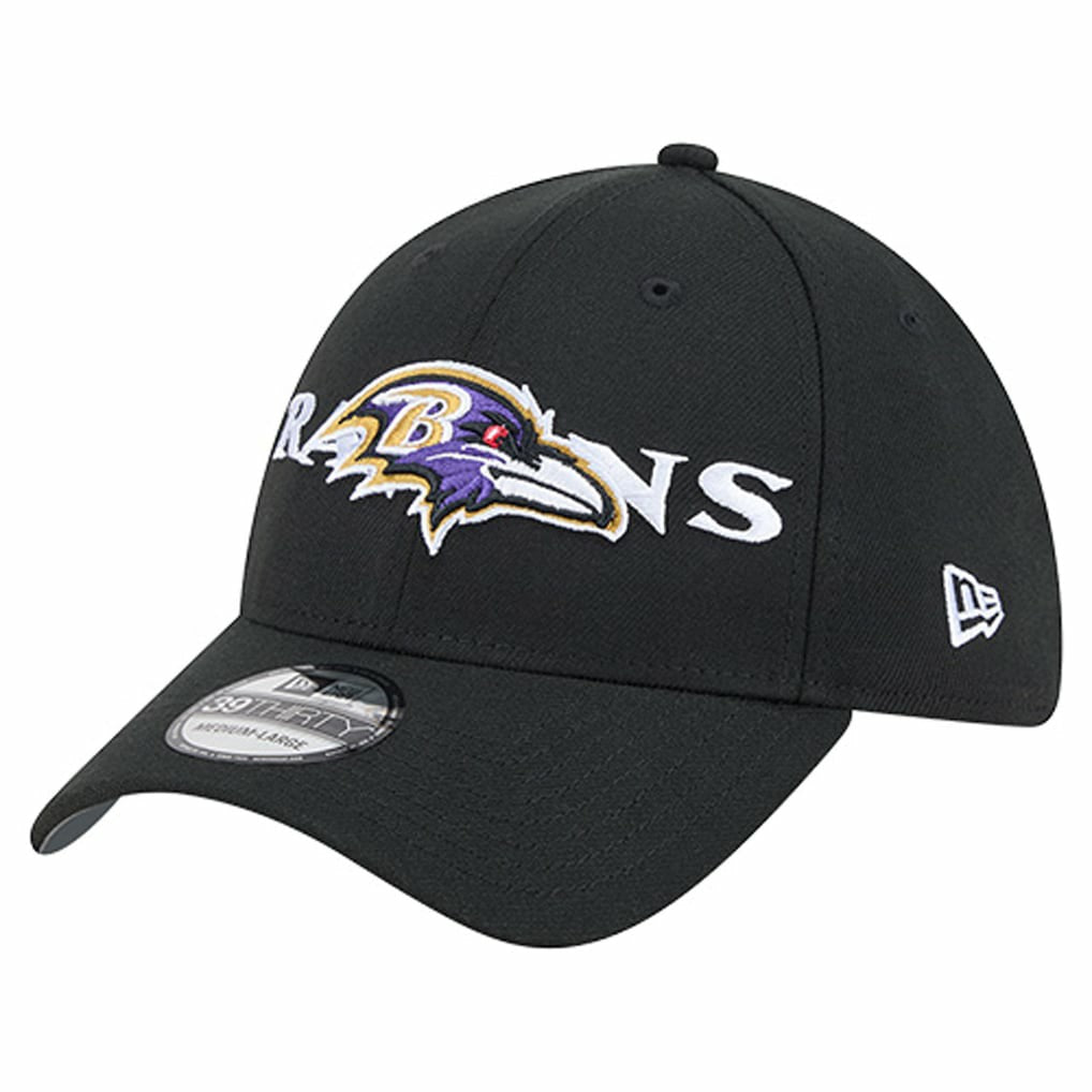 Baltimore Ravens New Era Overlap Logo 39THIRTY Stretch Fit Hat - Black cheap