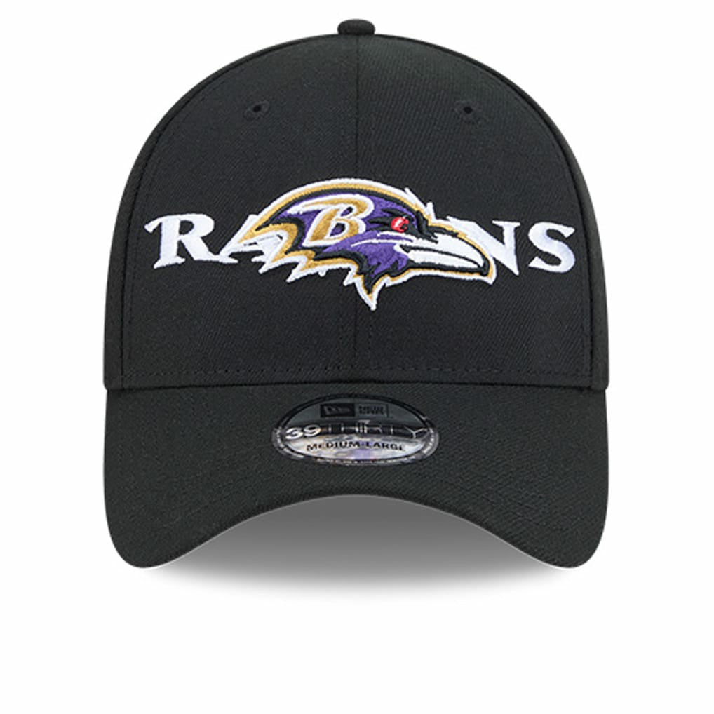 Baltimore Ravens New Era Overlap Logo 39THIRTY Stretch Fit Hat - Black cheap