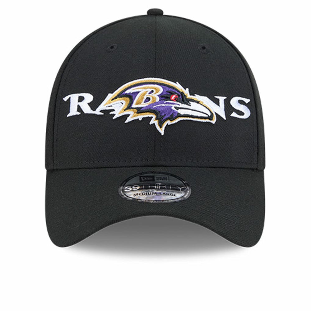 Baltimore Ravens New Era Overlap Logo 39THIRTY Stretch Fit Hat - Black cheap