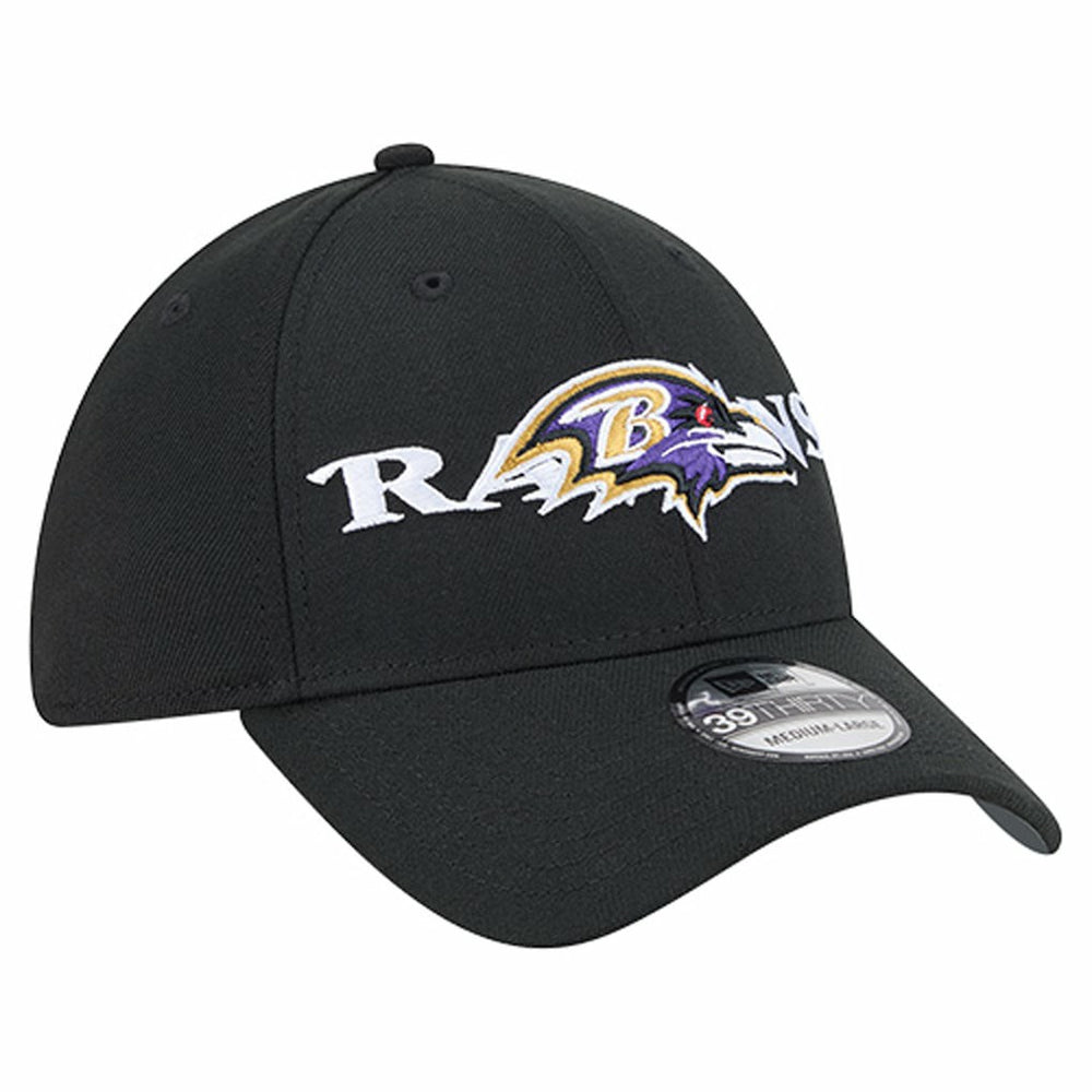 Baltimore Ravens New Era Overlap Logo 39THIRTY Stretch Fit Hat - Black cheap