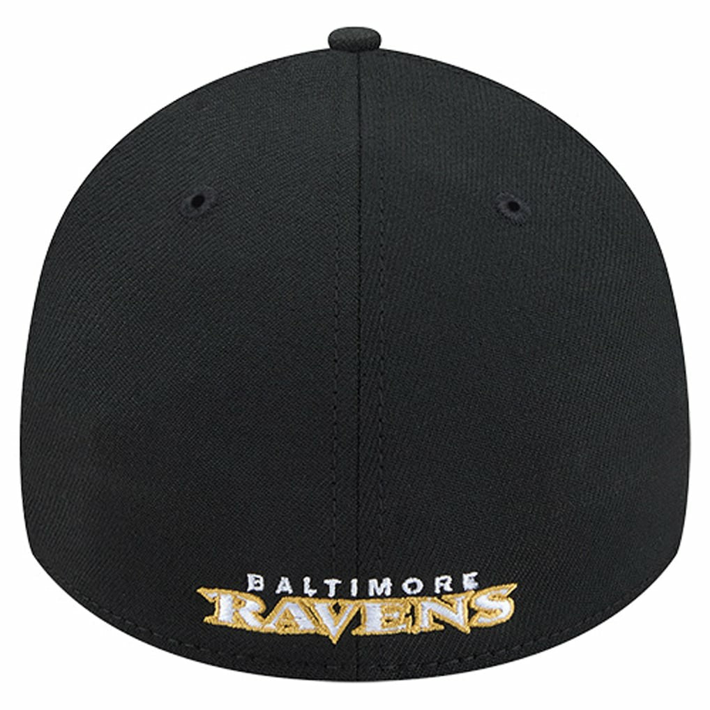 Baltimore Ravens New Era Overlap Logo 39THIRTY Stretch Fit Hat - Black cheap