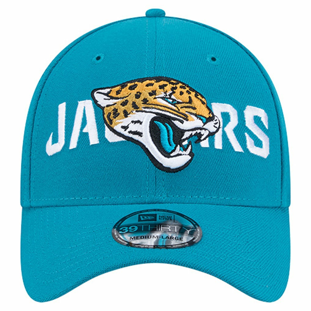 Jacksonville Jaguars New Era Overlap Logo 39THIRTY Stretch Fit Hat - Teal outlet