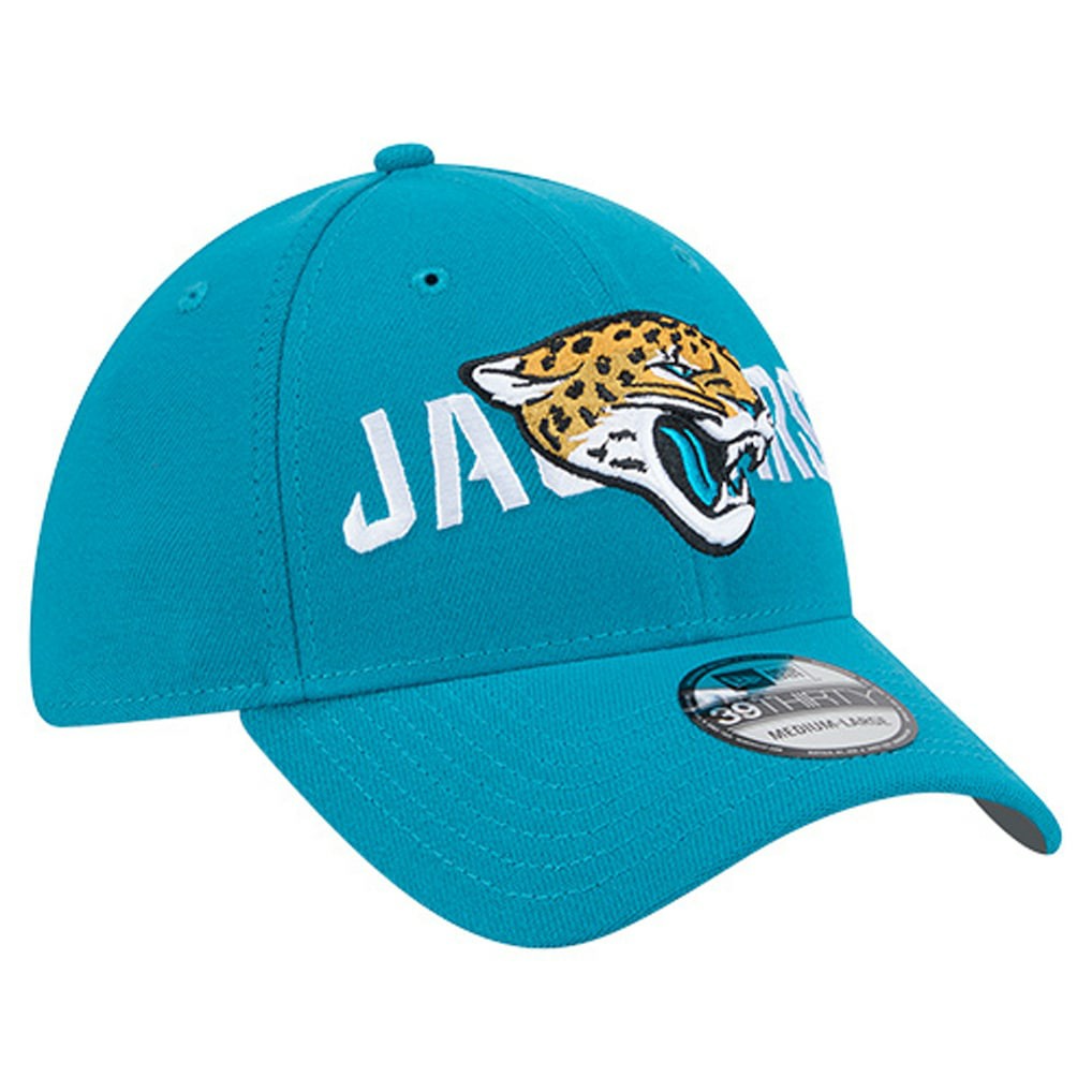 Jacksonville Jaguars New Era Overlap Logo 39THIRTY Stretch Fit Hat - Teal outlet