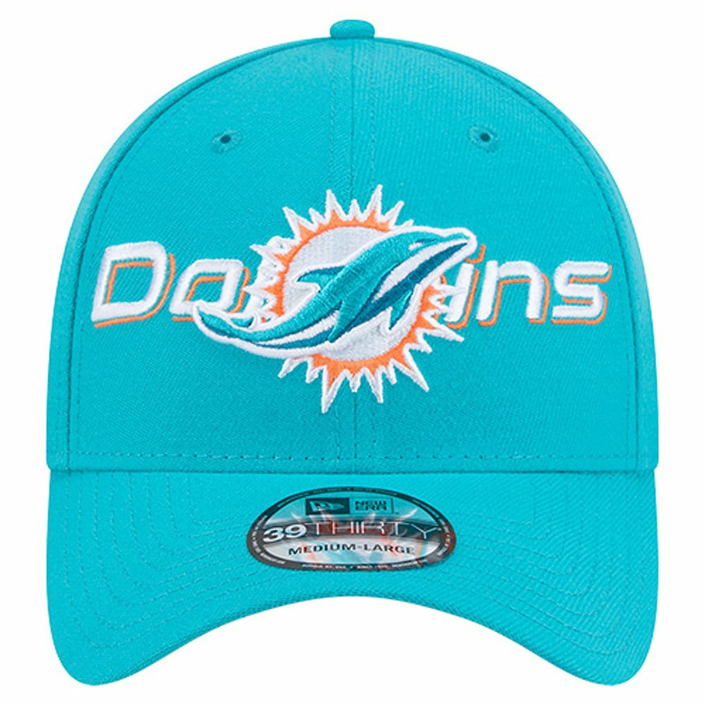 Miami Dolphins New Era Overlap Logo 39THIRTY Stretch Fit Hat - Aqua discount