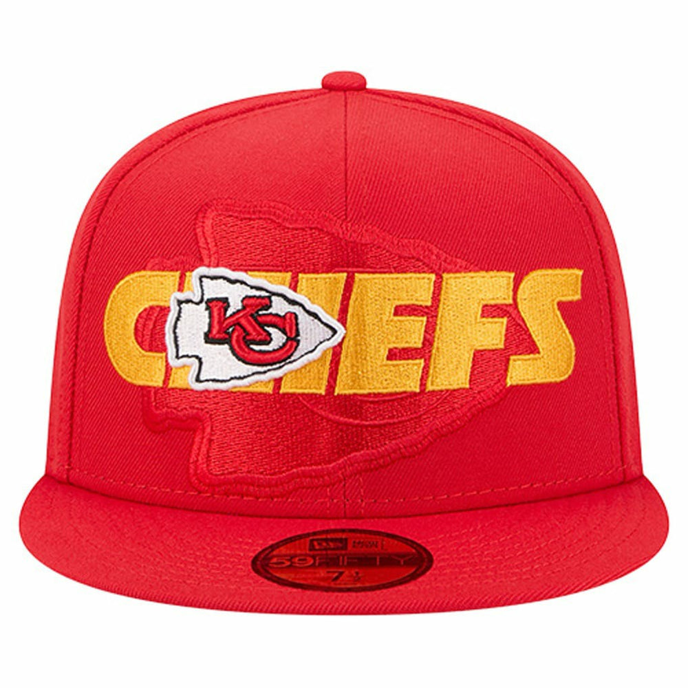 Kansas City Chiefs New Era Overlap Wordmark 59FIFTY Fitted Hat - Red for sale