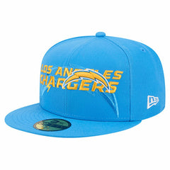 Los Angeles Chargers New Era Overlap Wordmark 59FIFTY Fitted Hat - Powder Blue for sale