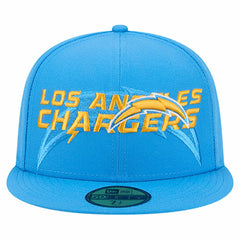 Los Angeles Chargers New Era Overlap Wordmark 59FIFTY Fitted Hat - Powder Blue for sale