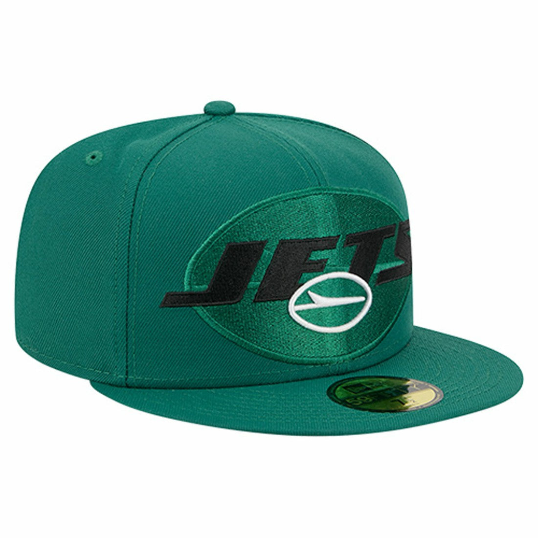 New York Jets New Era Overlap Wordmark 59FIFTY Fitted Hat - Green cheap