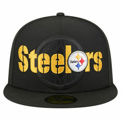 Pittsburgh Steelers New Era Overlap Wordmark 59FIFTY Fitted Hat - Black for sale