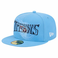 Tennessee Titans New Era Overlap Wordmark 59FIFTY Fitted Hat - Light Blue sale