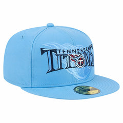 Tennessee Titans New Era Overlap Wordmark 59FIFTY Fitted Hat - Light Blue sale