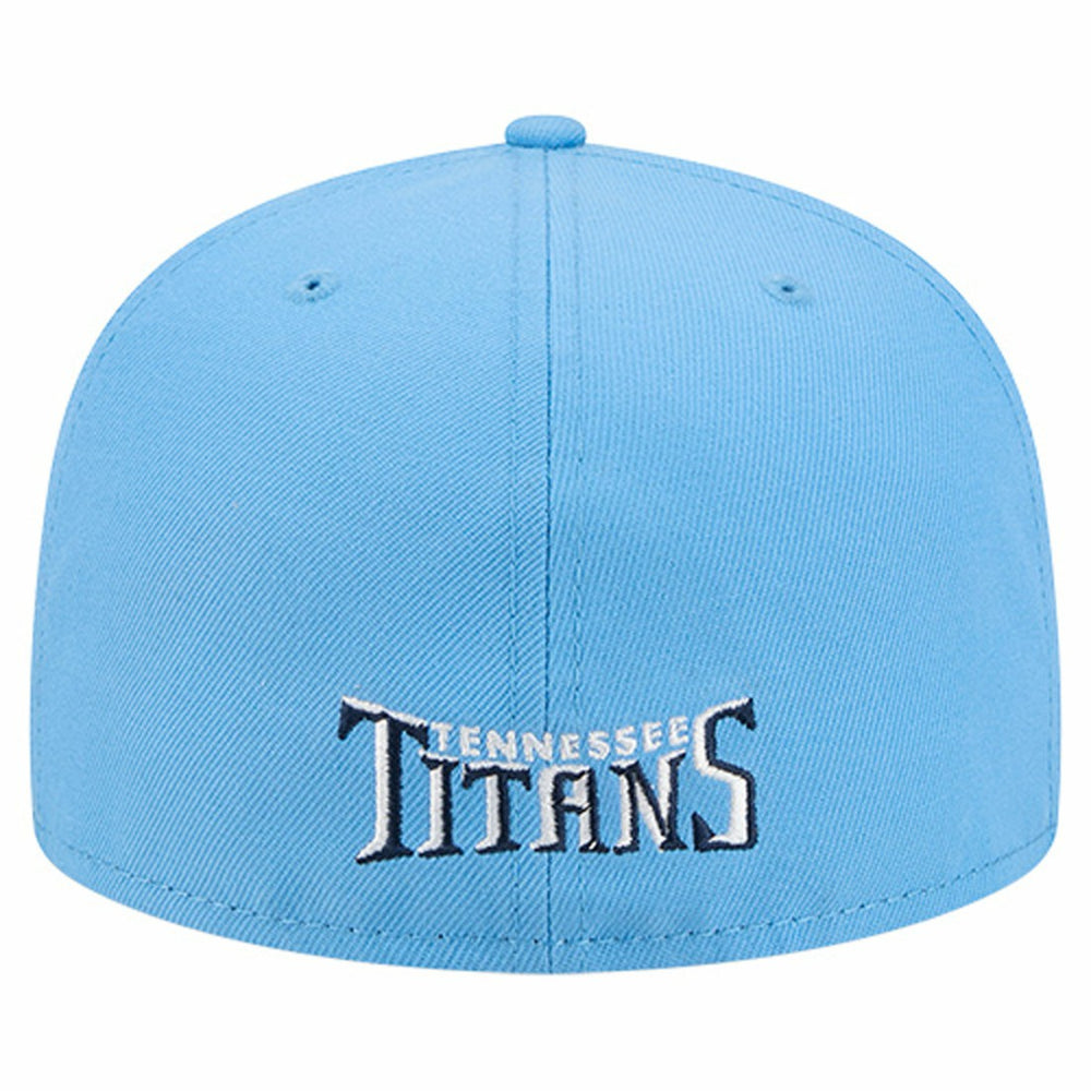 Tennessee Titans New Era Overlap Wordmark 59FIFTY Fitted Hat - Light Blue sale