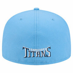 Tennessee Titans New Era Overlap Wordmark 59FIFTY Fitted Hat - Light Blue sale