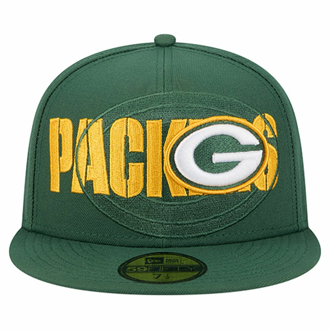 Green Bay Packers New Era Overlap Wordmark 59FIFTY Fitted Hat - Green on sale