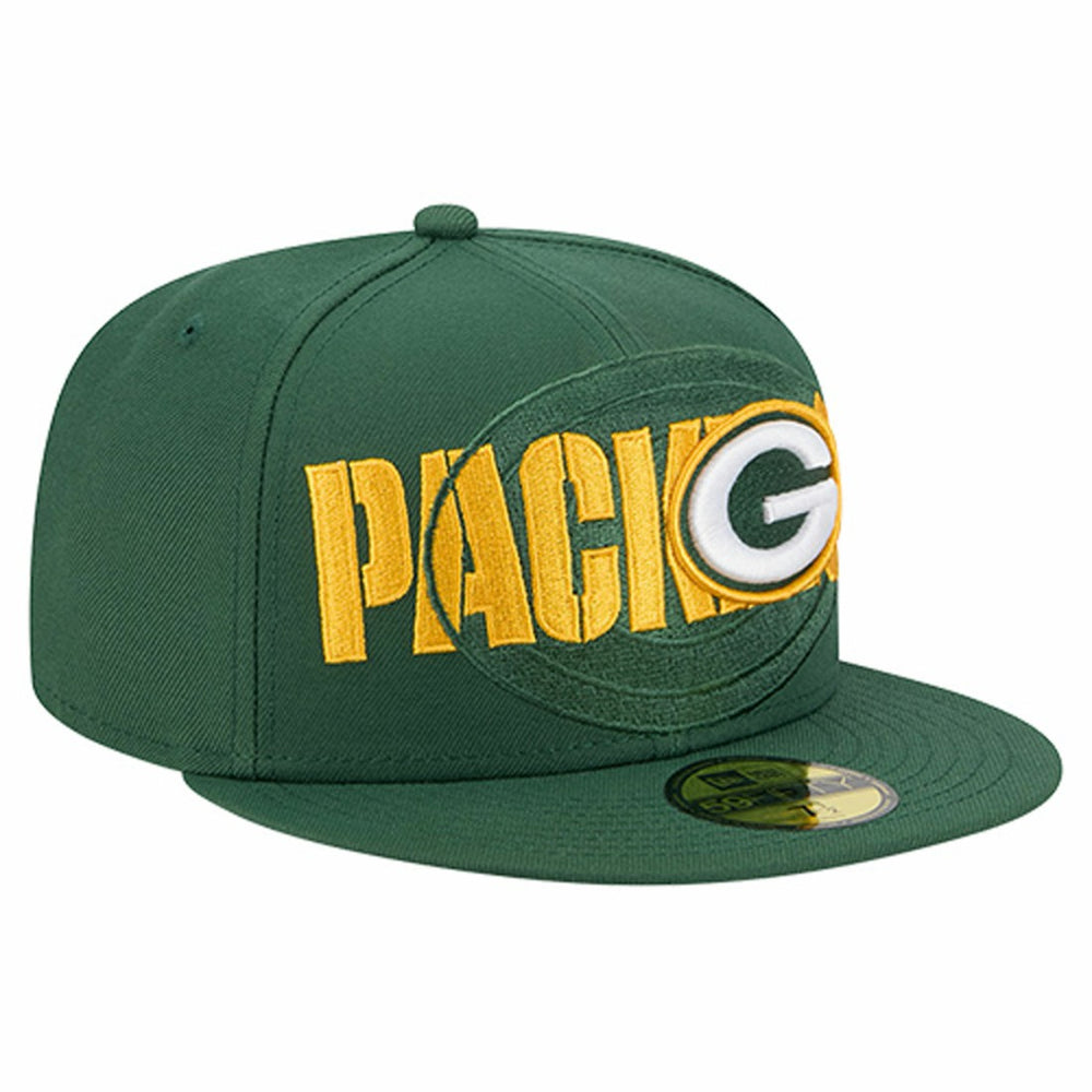 Green Bay Packers New Era Overlap Wordmark 59FIFTY Fitted Hat - Green on sale