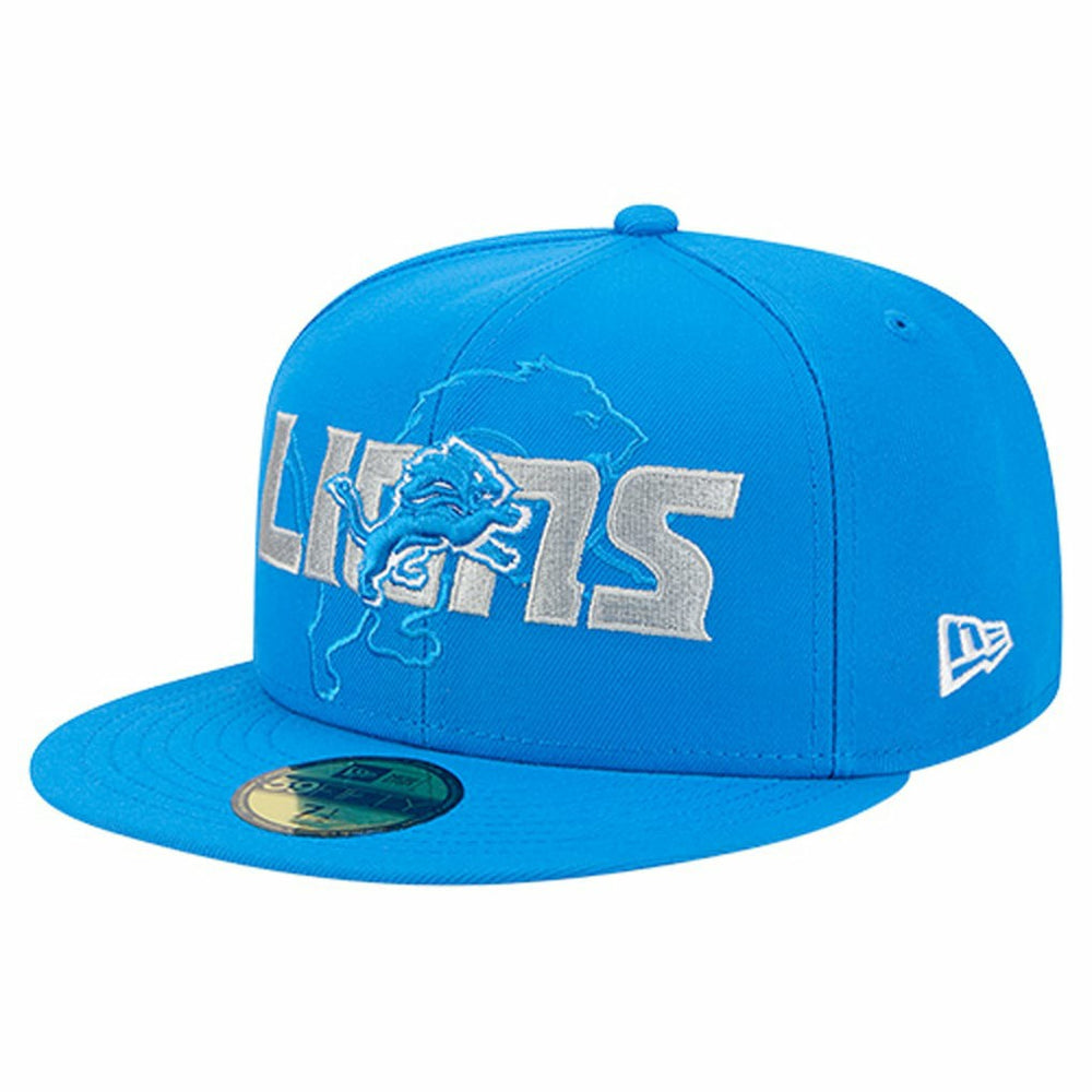 Detroit Lions New Era Overlap Wordmark 59FIFTY Fitted Hat - Blue online