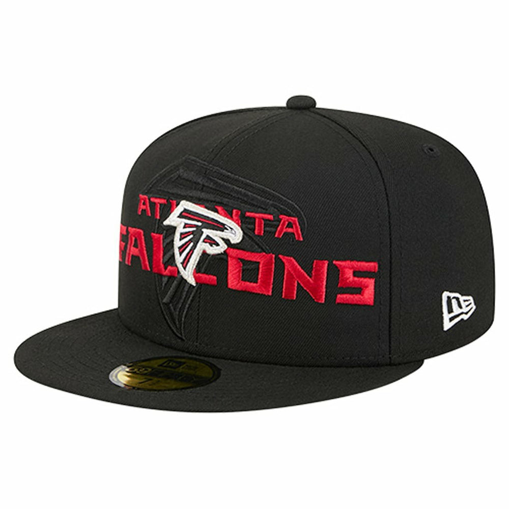 Atlanta Falcons New Era Overlap Wordmark 59FIFTY Fitted Hat - Black on sale