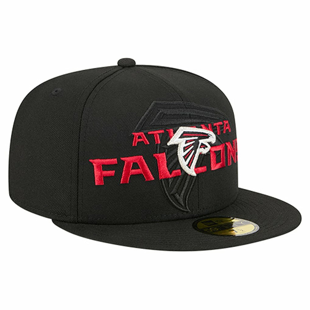 Atlanta Falcons New Era Overlap Wordmark 59FIFTY Fitted Hat - Black on sale
