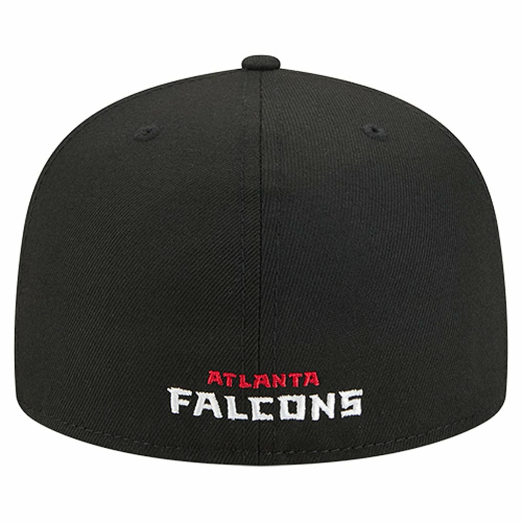 Atlanta Falcons New Era Overlap Wordmark 59FIFTY Fitted Hat - Black on sale