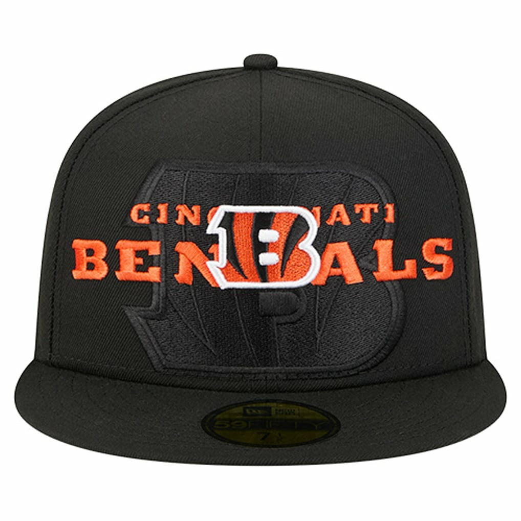 Cincinnati Bengals New Era Overlap Wordmark 59FIFTY Fitted Hat - Black online