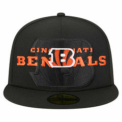 Cincinnati Bengals New Era Overlap Wordmark 59FIFTY Fitted Hat - Black online