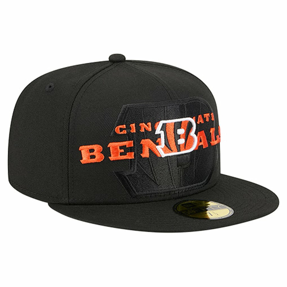 Cincinnati Bengals New Era Overlap Wordmark 59FIFTY Fitted Hat - Black online