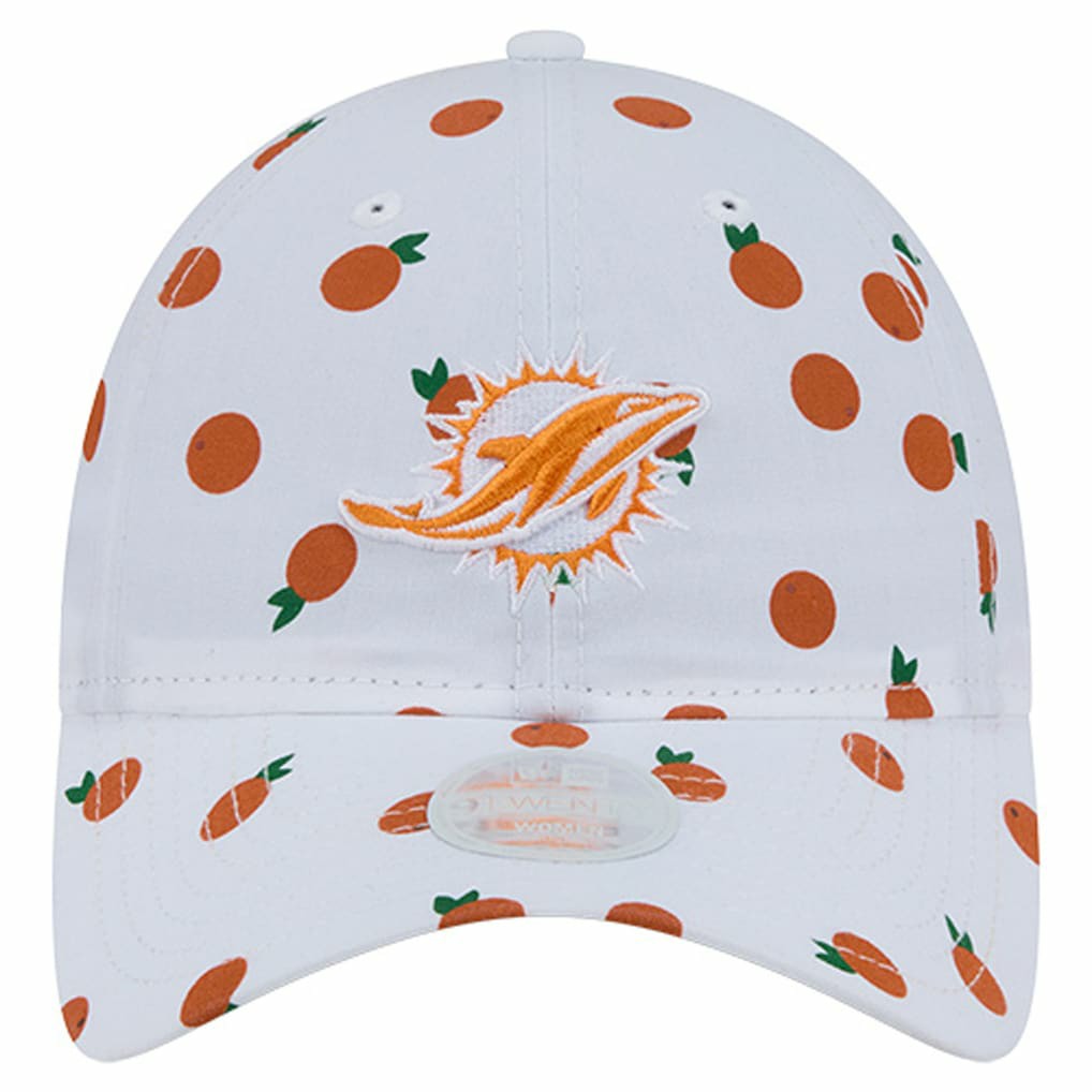 Miami Dolphins New Era Women's Fruit Pattern 9TWENTY Adjustable Hat - White cheap