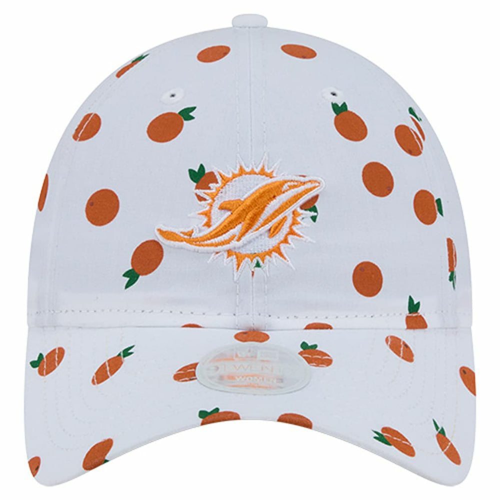 Miami Dolphins New Era Women's Fruit Pattern 9TWENTY Adjustable Hat - White cheap
