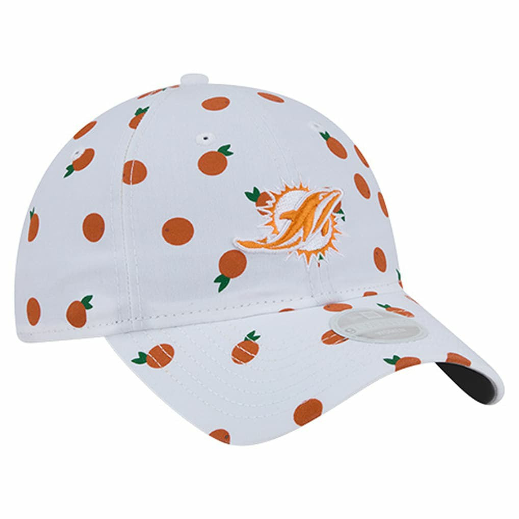 Miami Dolphins New Era Women's Fruit Pattern 9TWENTY Adjustable Hat - White cheap