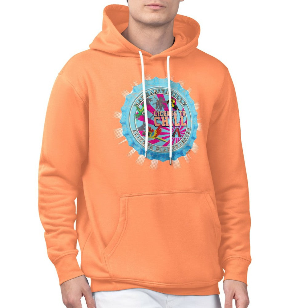 Arizona Diamondbacks Margaritaville Chill Bottle Cap Fleece Pullover Hoodie Orange