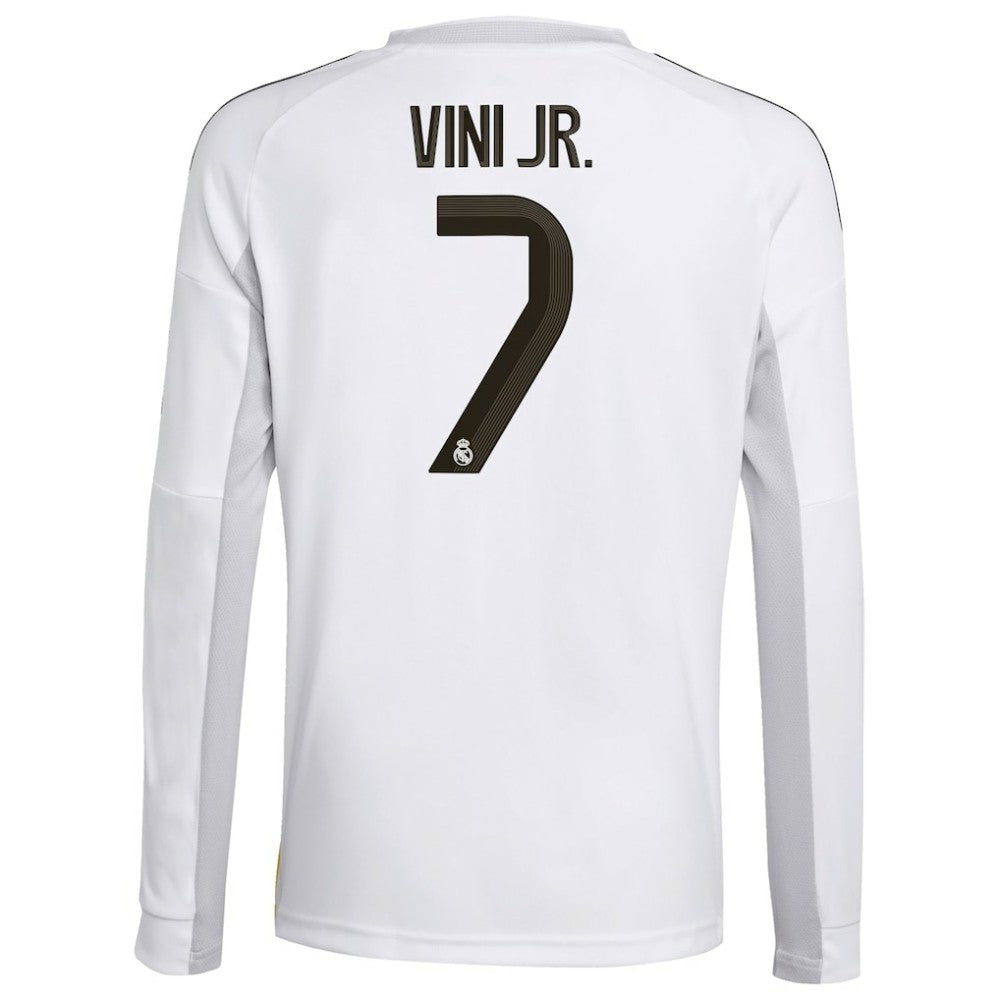 Vini Jr. Real Madrid Youth 2025/26 Home Replica Long Sleeve Jersey - White discount