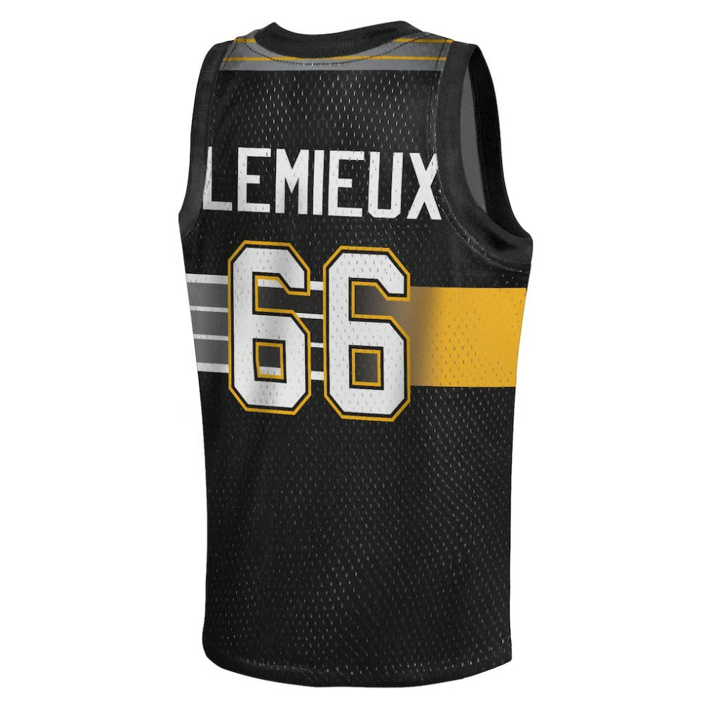 Mario Lemieux Pittsburgh Penguins Mitchell & Ness Youth Maxxed Out Fashion Basketball Jersey - Black Jerseys