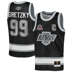 Wayne Gretzky Los Angeles Kings Mitchell & Ness Youth Maxxed Out Fashion Basketball Jersey - Black Jerseys