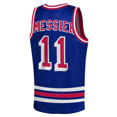 Mark Messier New York Rangers Mitchell & Ness Youth Maxxed Out Fashion Basketball Jersey - Blue Jerseys