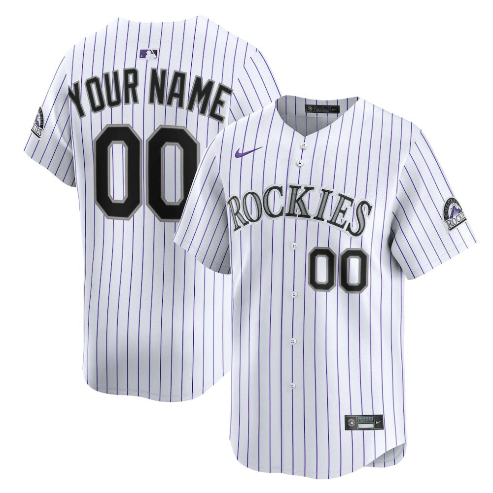 Colorado Rockies Youth Home Custom Limited Jersey White