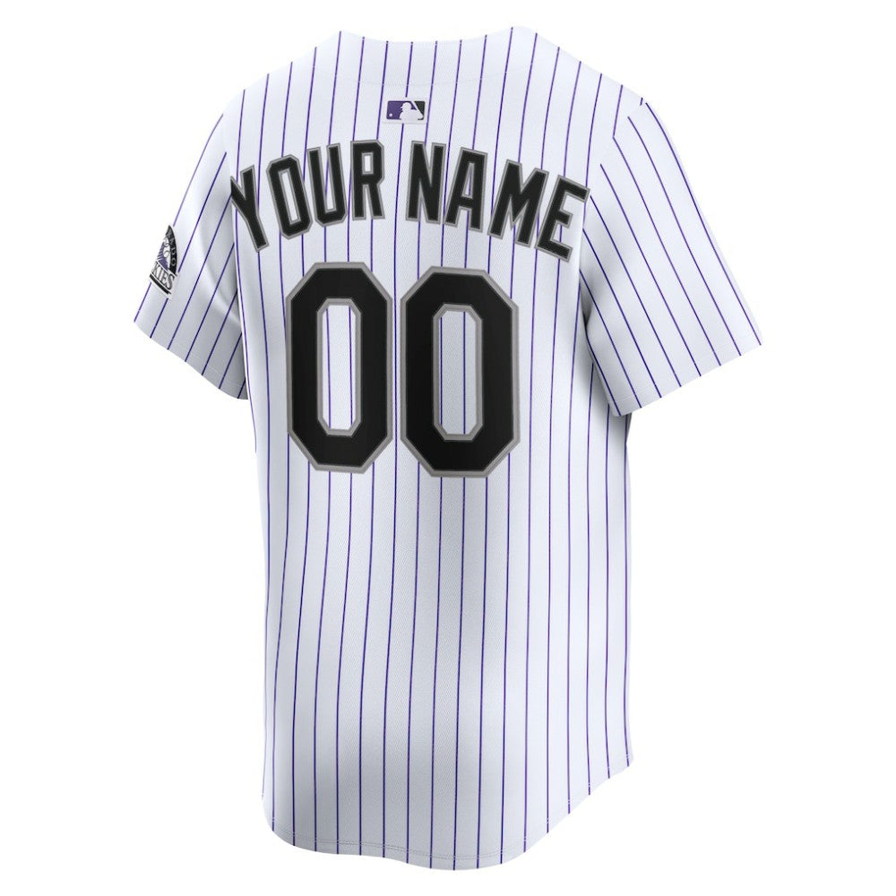 Colorado Rockies Youth Home Custom Limited Jersey White