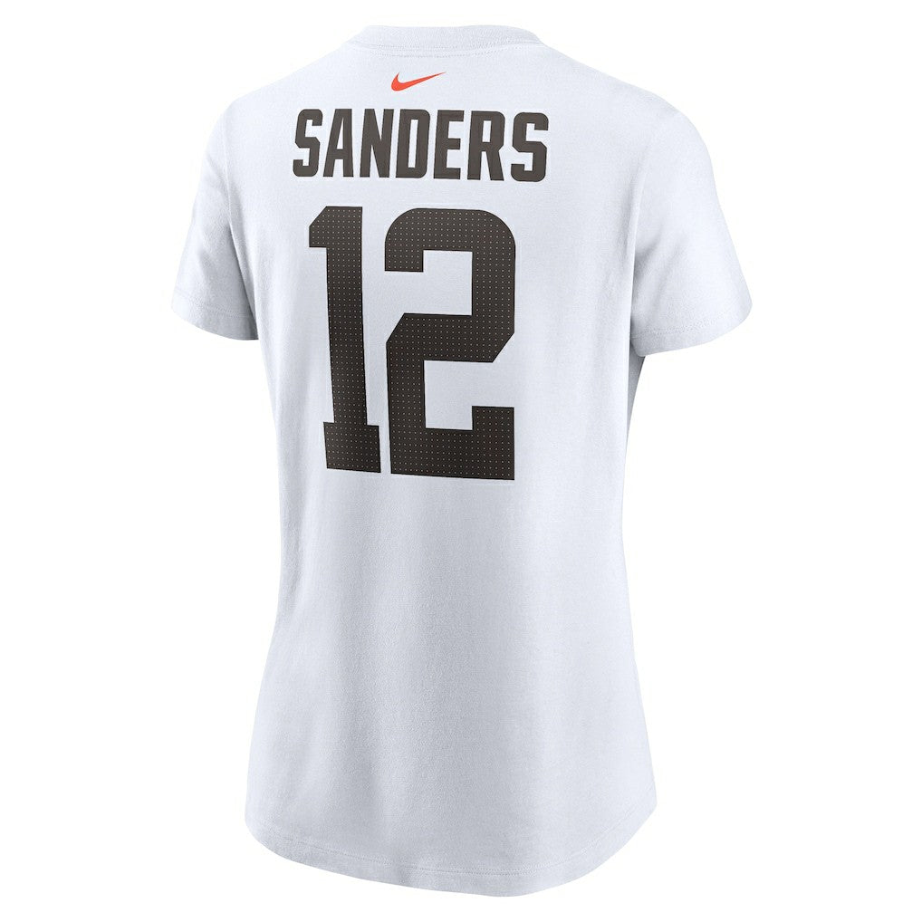 Shedeur Sanders Cleveland Browns Women's 2025 NFL Draft Name & Number T-Shirt - White sale