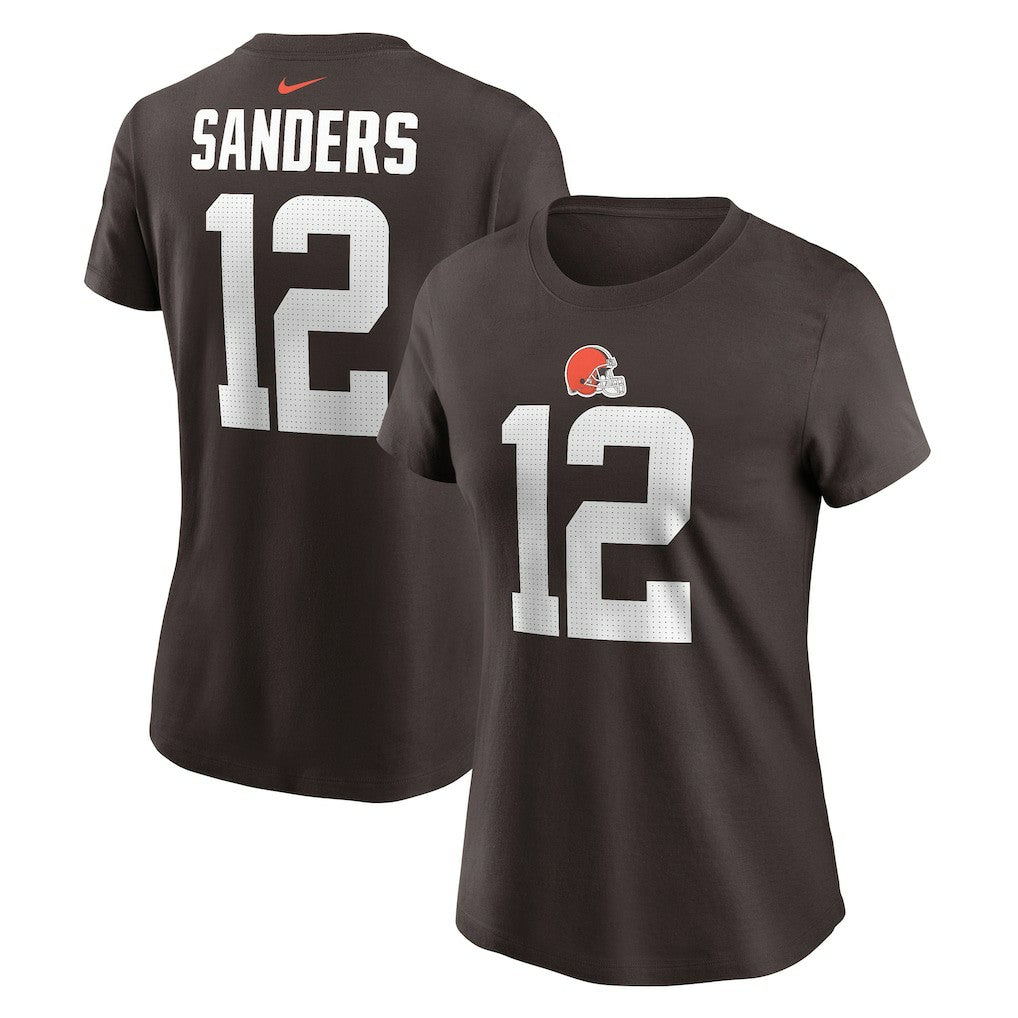 Shedeur Sanders Cleveland Browns Women's 2025 NFL Draft Name & Number T-Shirt - Brown discount